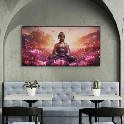 Eternal Peace at Dusk Buddha Canvas Wall Painting
