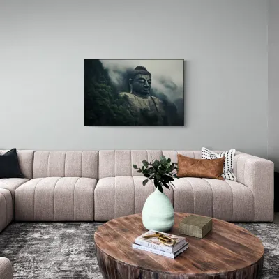 Ethereal Ascent Buddha Canvas Wall Painting