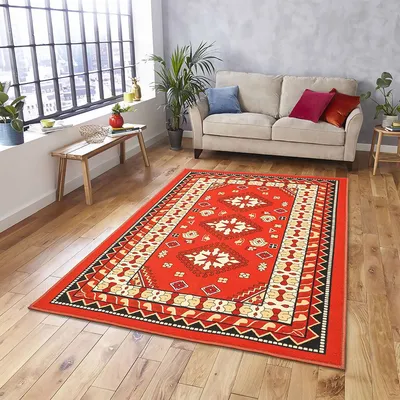 Ethnic Motif Bordered Premium Quality Area Carpet
