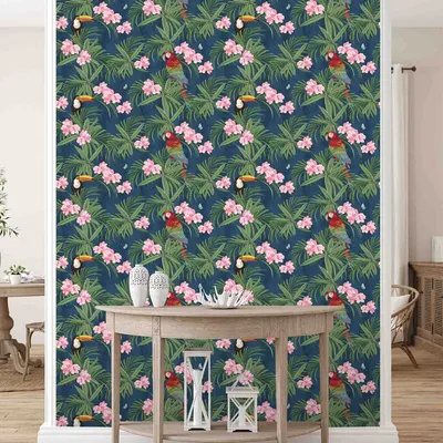 Exotic Parrot Textured Premium Wallpaper- Mix &amp; Match Collection