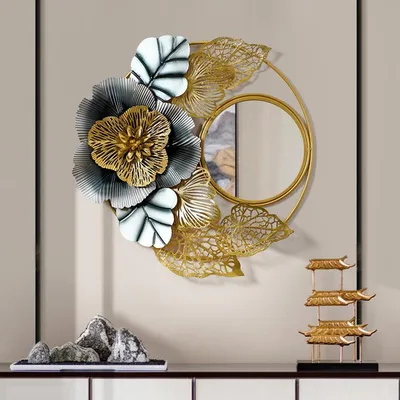 Exquisite Floral Bouque Designer Metal Wall Mirror