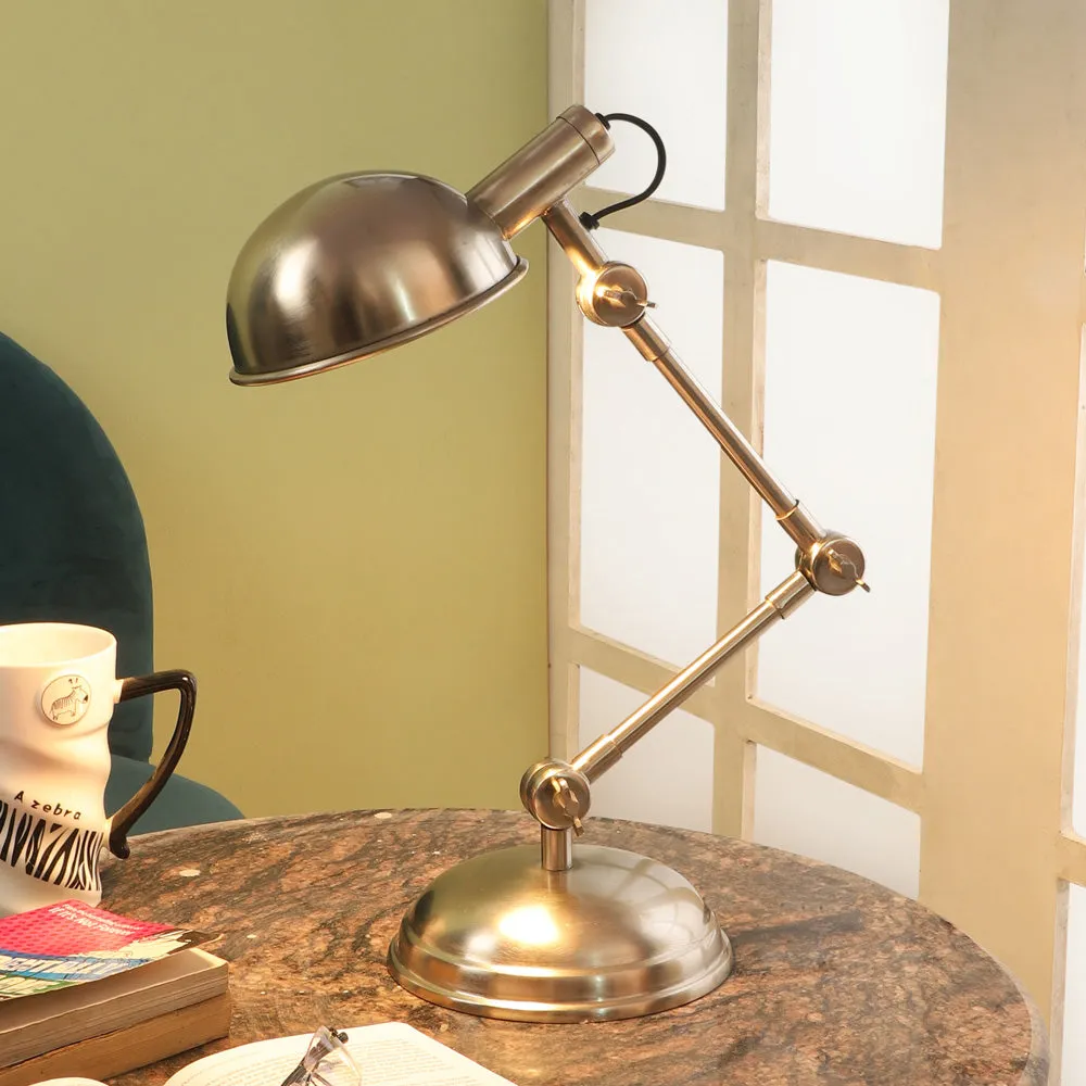 "Fergal Poulsen" Triple Adjustable Lamp In Matt Pewter Silver Finish