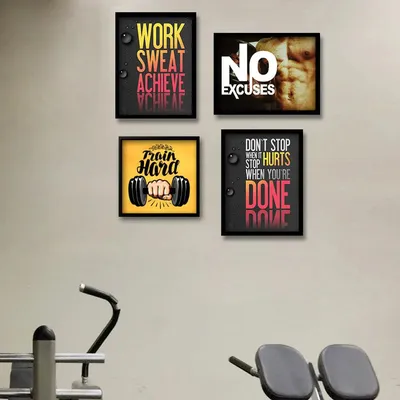 fitness motivation Gym Frames Set of 4 with Break Resistant Clear Acrylic Glass
