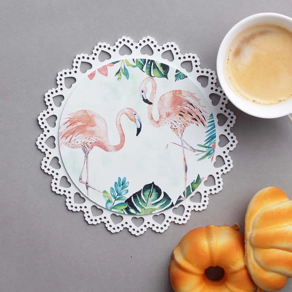Flamingo & Tropical Vibes Wooden Hot Plate