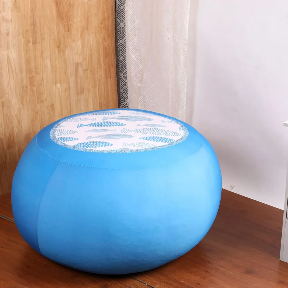 Floating Fish Patterned Light Blue Bean Bag (Beans Not Included)