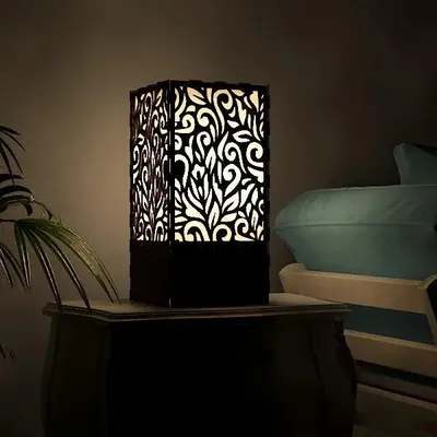 Floral Design Wood Table Lamp / Table Light / Modern Lamp