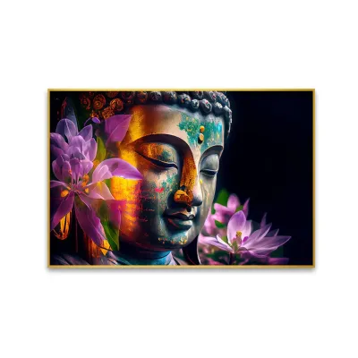 Floral Nirvana Buddha Canvas Wall Painting