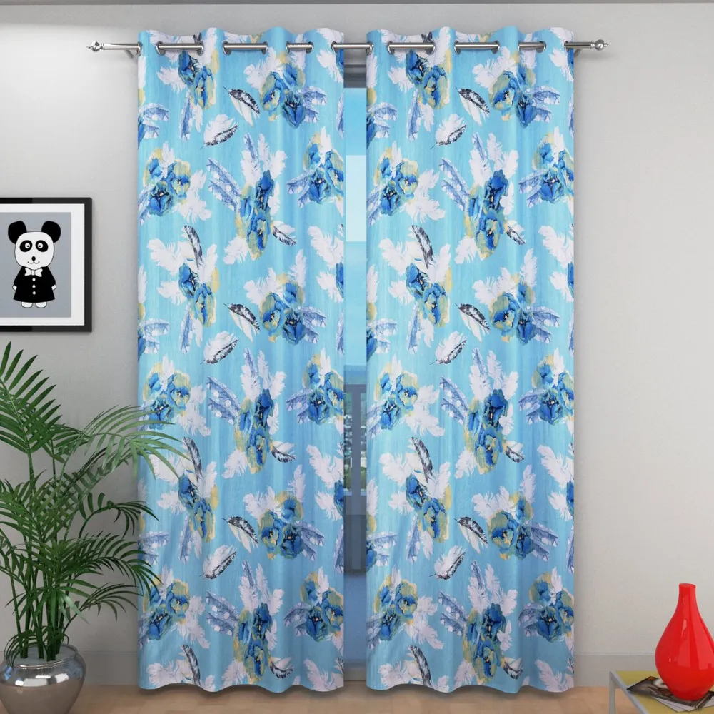 Floral Printed Door-Window Curtain For Home Decor