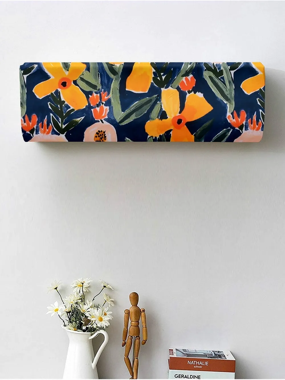 Floral Printed Multi-colored Split Ac Cover