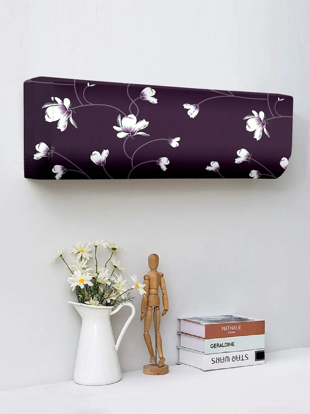 Floral Printed Purple Split Ac Cover