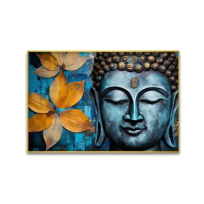 Floral Serenity Buddha Amidst the Blossoms Canvas Painting