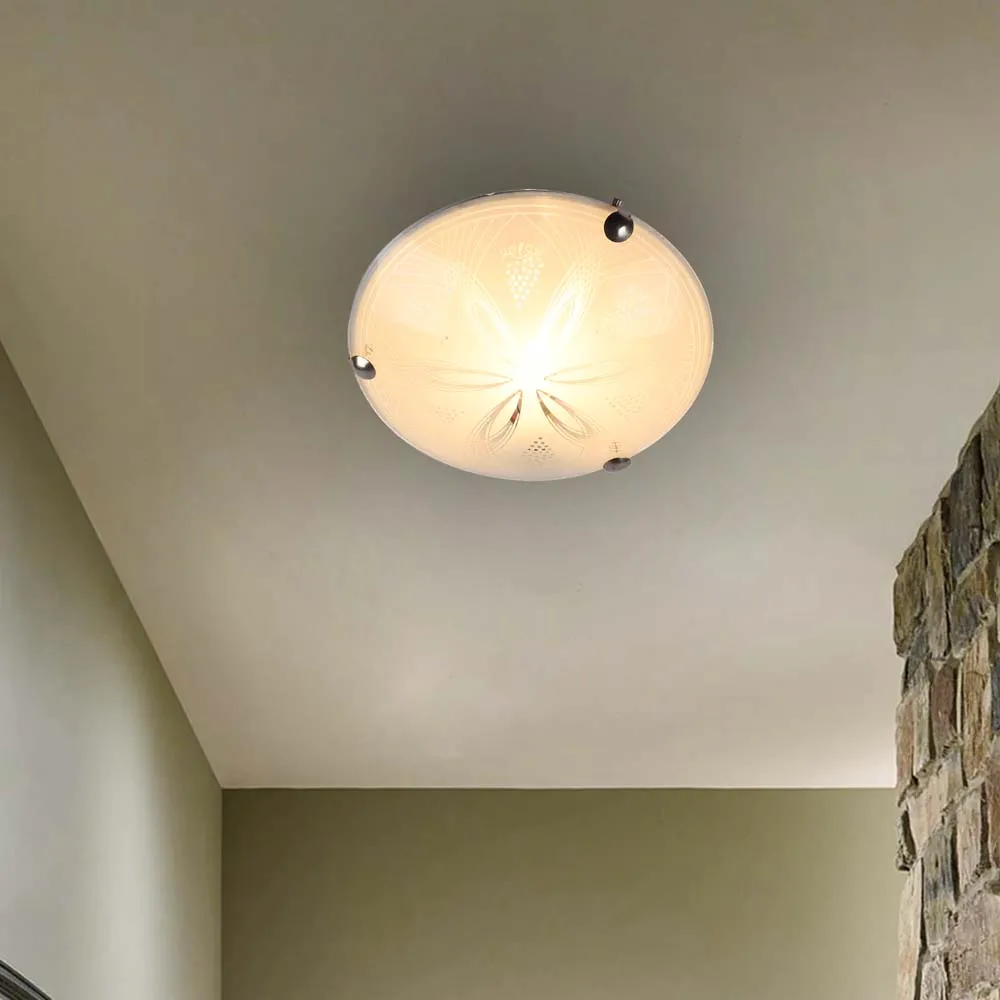 Floral Textured Warm Flush Mount Light