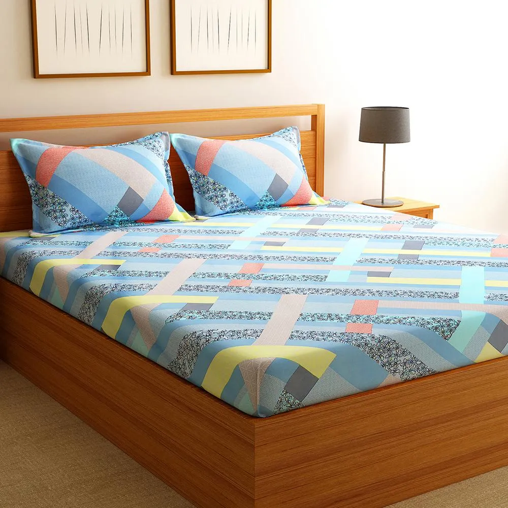 Florida Polycotton Double Bedsheet with Pillow Cover