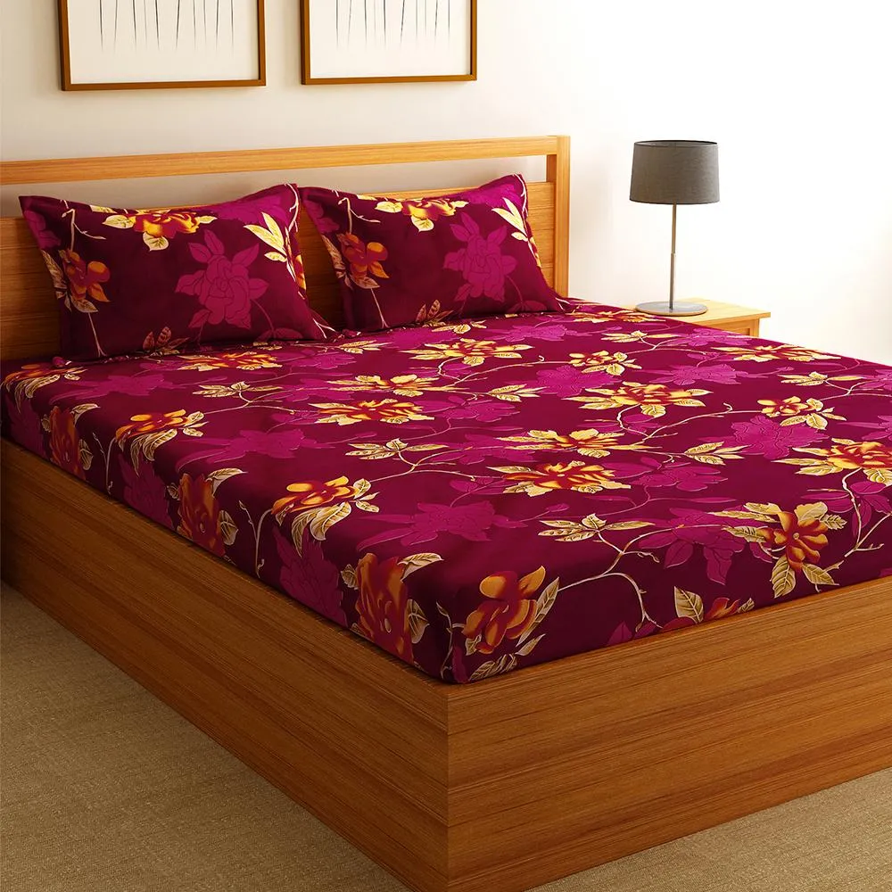 Florida Polycotton Double Bedsheet with Pillow Cover