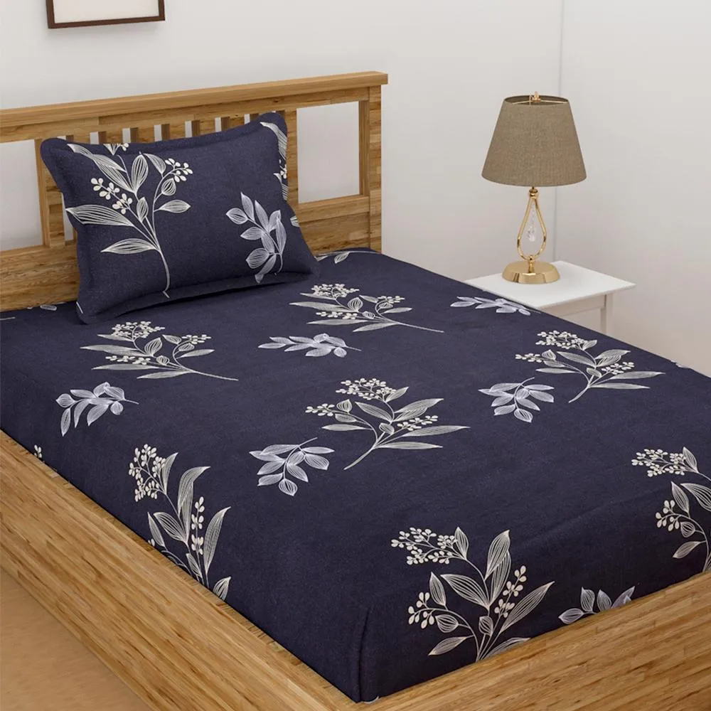 Florida Polycotton Single Bedsheet with Pillow Cover