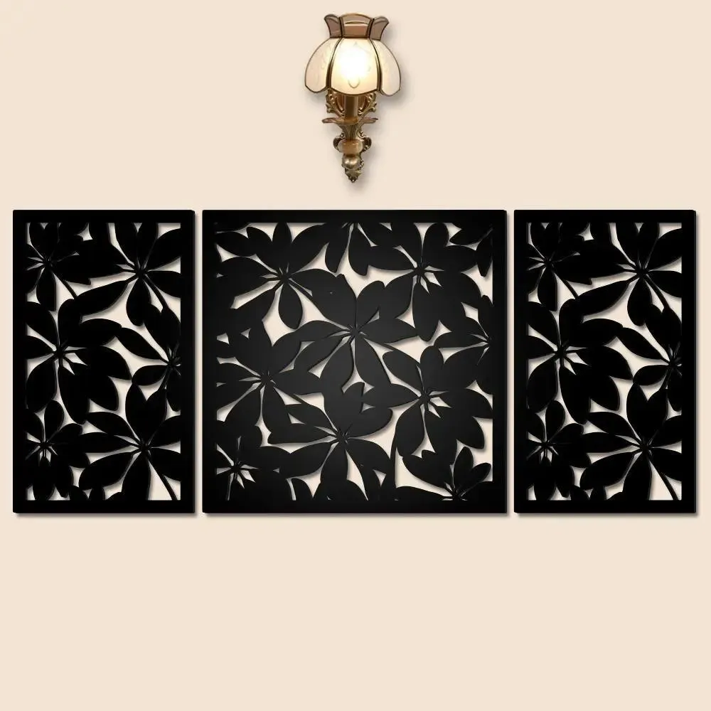 Flower Design Wooden Wall Hanging, Living Room Wooden Wall Decoration