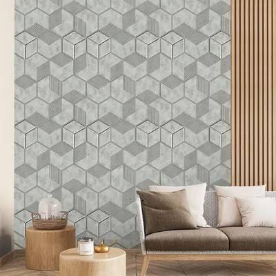 Foil Honeycomb Textured Premium Wallpaper- Altis Collection