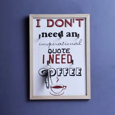 Framed Quoted White Key Holder