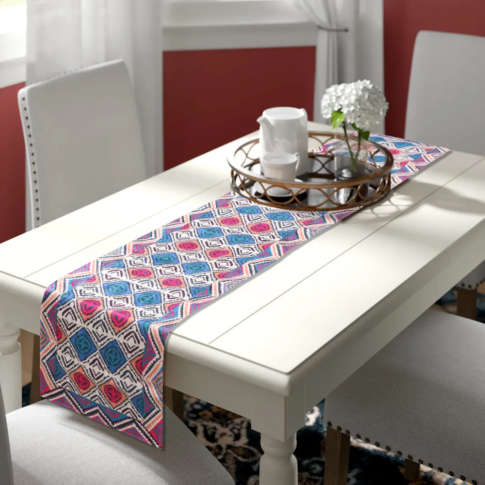 Geometric Designer Soft Velvet Table Runner