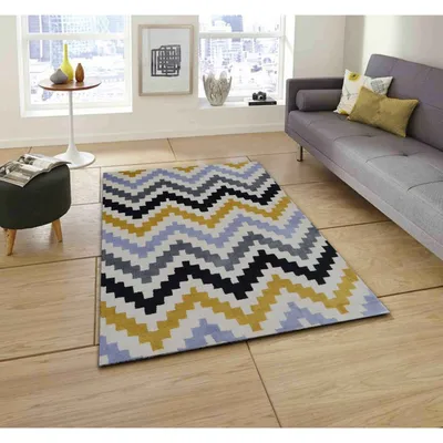 Geometric Patterned Multicolor Designer Area Carpet