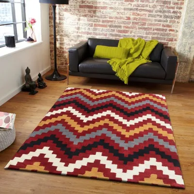 Geometric Patterned Multicolor Designer Area Carpet