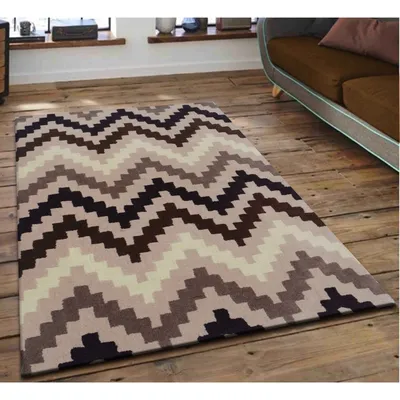 Geometric Patterned Shades Of Brown Designer Area Carpet
