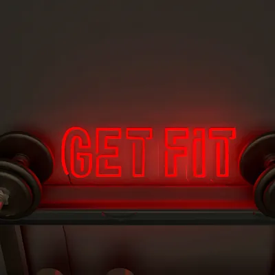 Get Fit' Dual Colored LED Neon Light for Gym Wall Decor