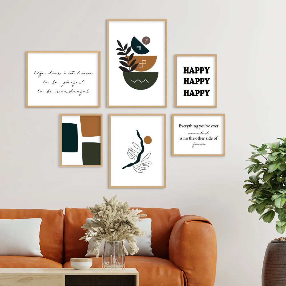 Gleeful Office Frame Sets In Yellow & Green Modern Design