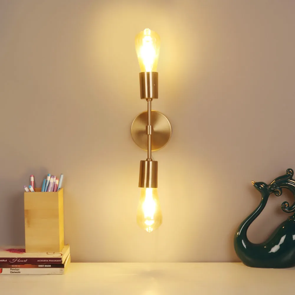 Gold Double Wall Light in Pewter Finish