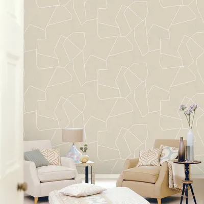Gold Geometric Lines Textured Premium Wallpaper- Altis Collection