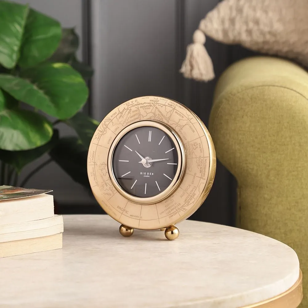 Gold-Toned Modish Wall Clock with Black Sihouette