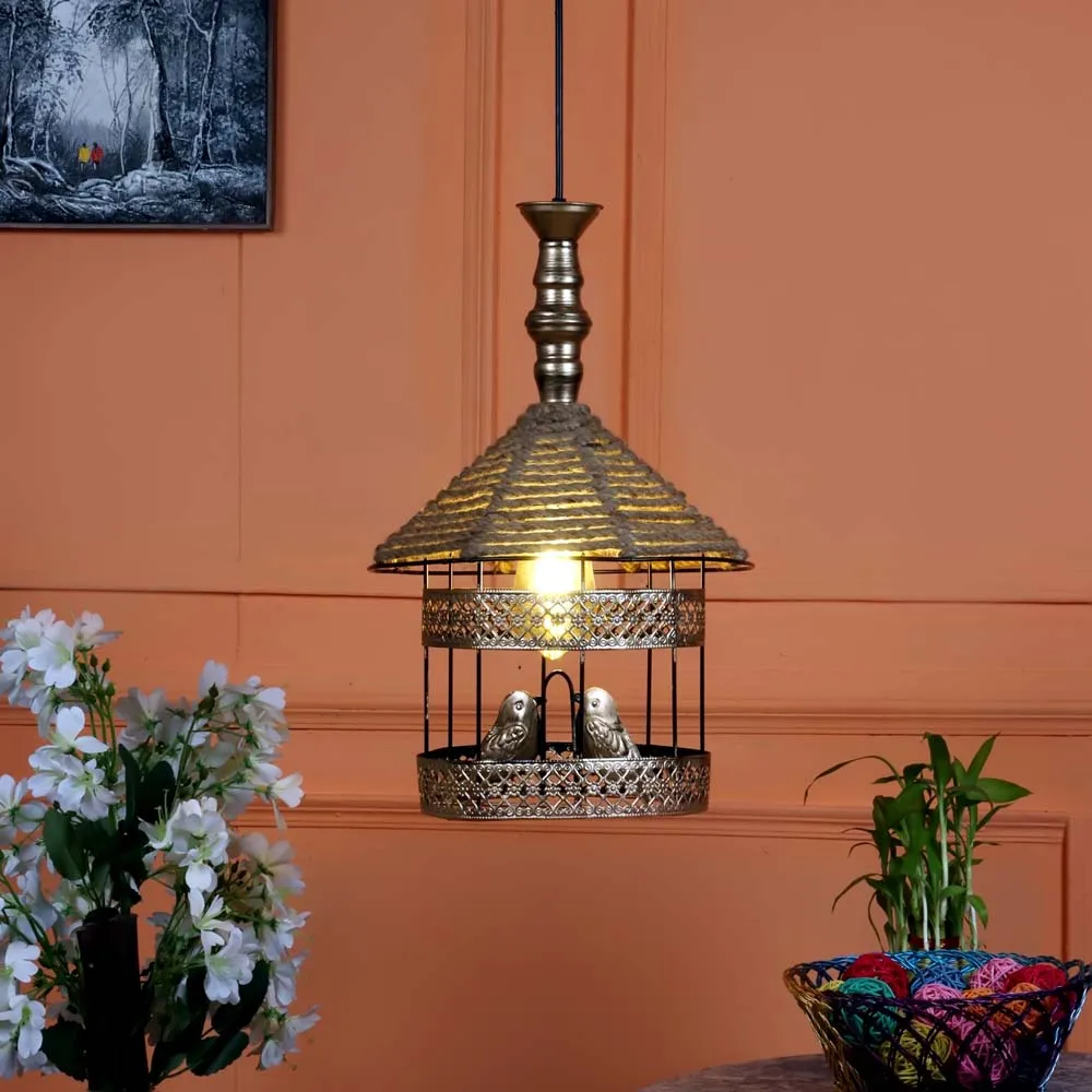 Golden Bird Hanging Antique Decorative Outdoor Gate Light