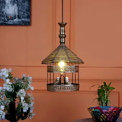 Golden Bird Hanging Antique Decorative Outdoor Gate Light
