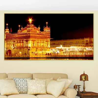 Golden Temple Design Canvas Printed Painting