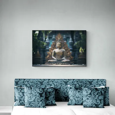 Golden Tranquility Buddha Canvas Wall Painting