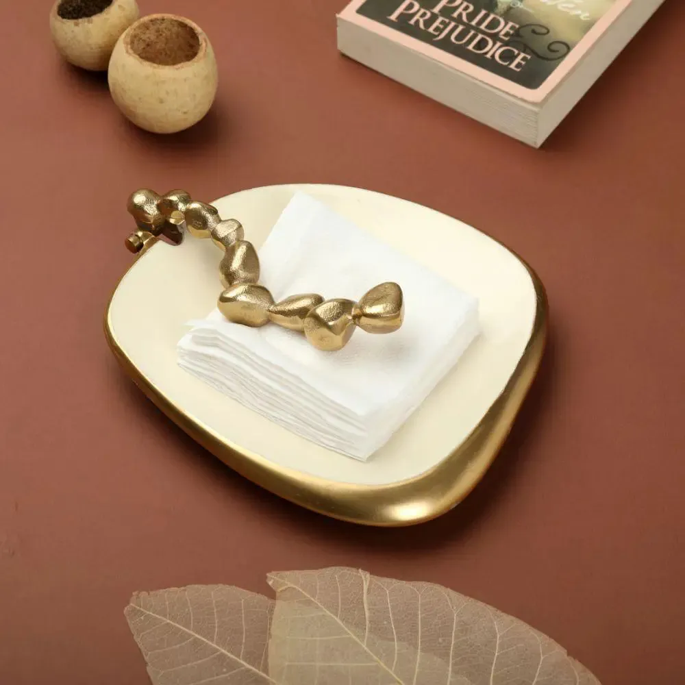 Gorgeous Aluminium Napkin Holder in Gold Finish