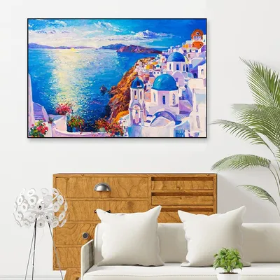 Greece House view Framed Wall Art