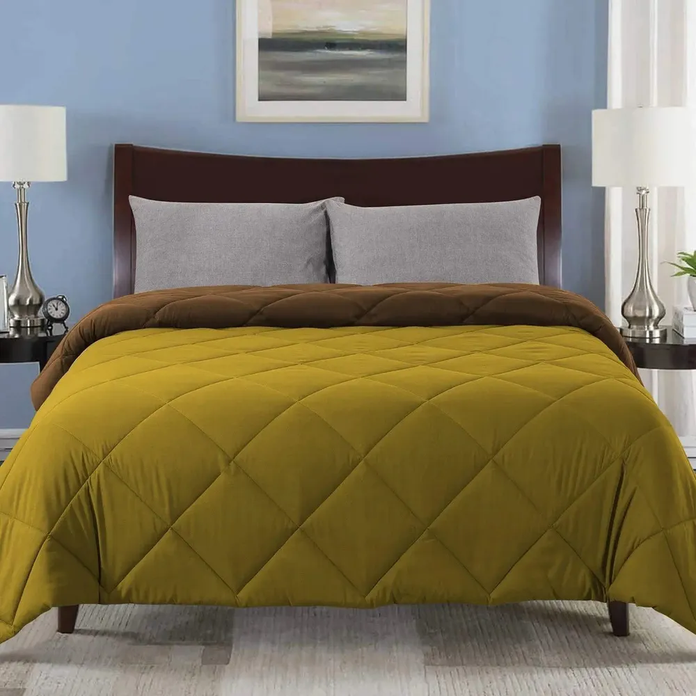 Green & Brown Quilted Double Bed Comforter