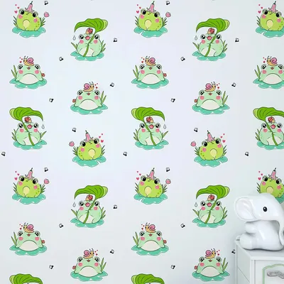 Green Frog Kids Self Adhesive Wallpaper