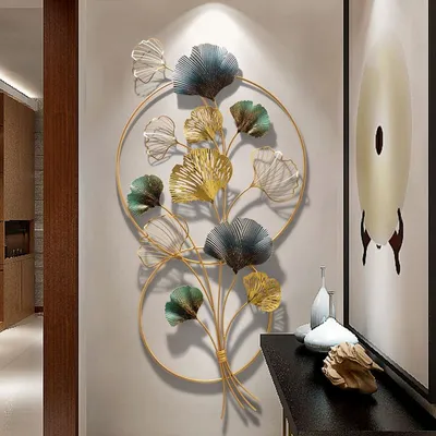Green & Golden Entwined Wild Petals Metal Wall Art