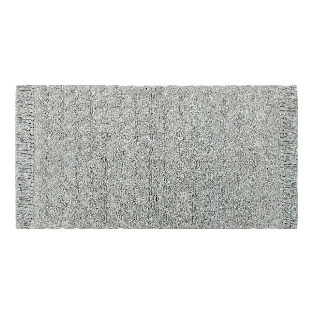 Grey Textured Soft Cotton Bathmat (21 x 34) Inches