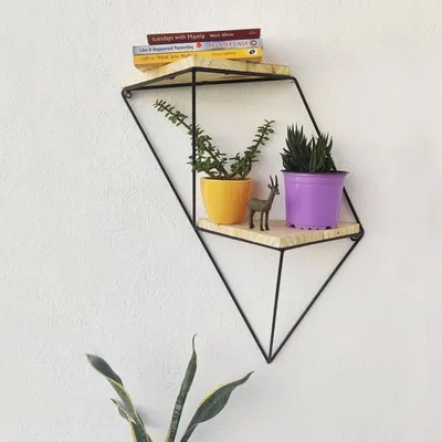 Grista Tri shape Decorative Metal Wall Shelf