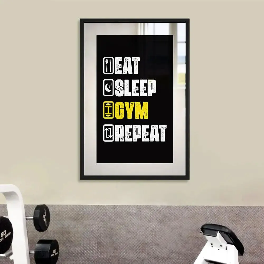 Gym Decor Framed Wall Art - Eat Sleep Gym Repeat