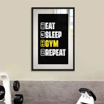 Gym Decor Framed Wall Art - Eat Sleep Gym Repeat