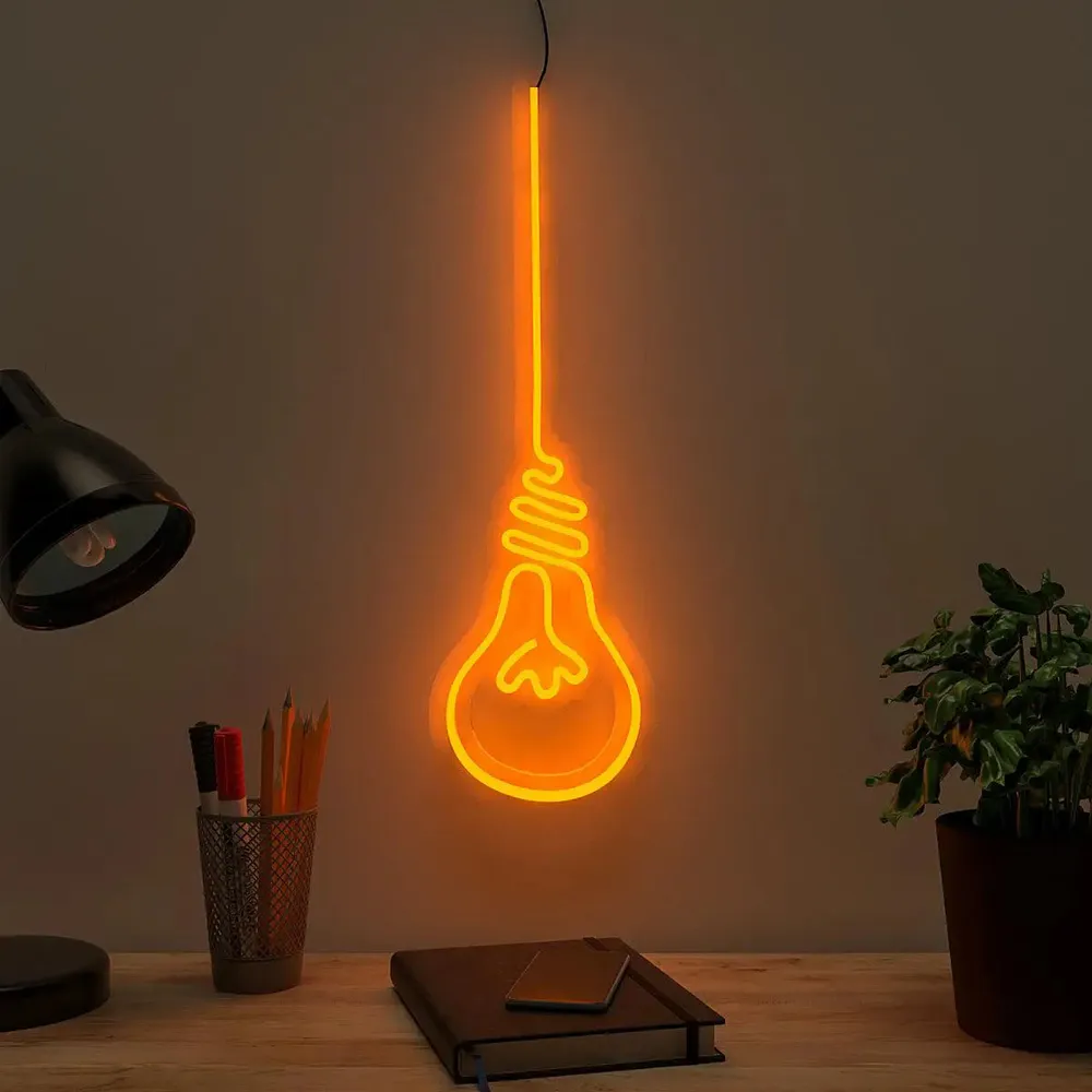 Hanging Bulb Warm Neon Light