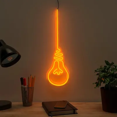 Hanging Bulb Warm Neon Light