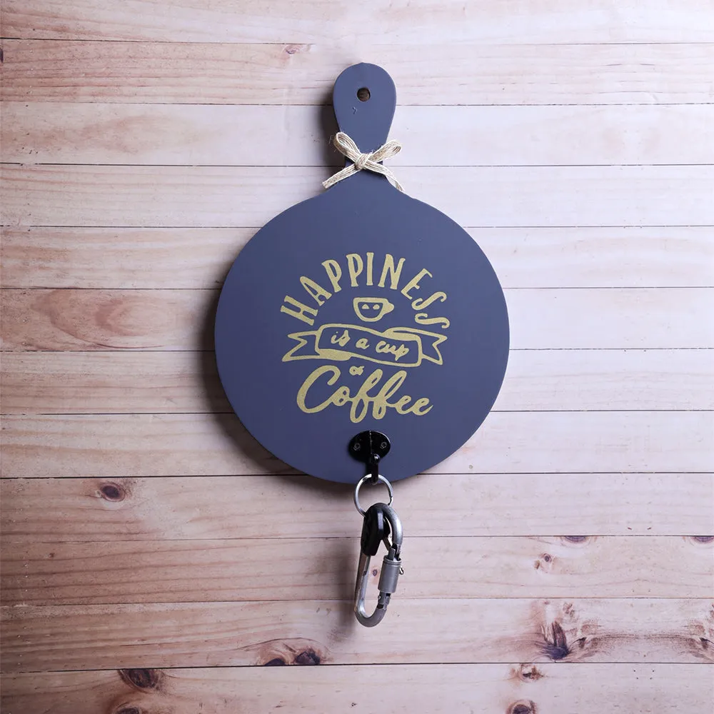 Happiness is a cup of coffee" Quoted Key Holder
