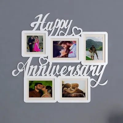Happy Anniversary White Hanging Photo Frame