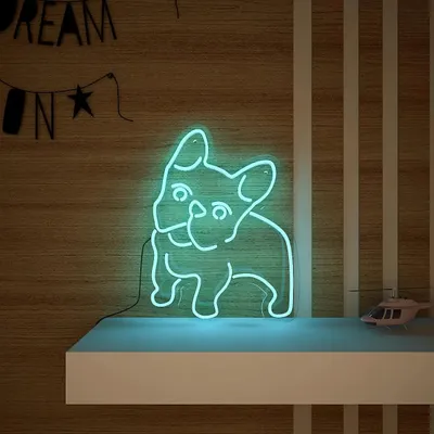 Happy Pug Dog LED Neon Light (Available in multiple colors)