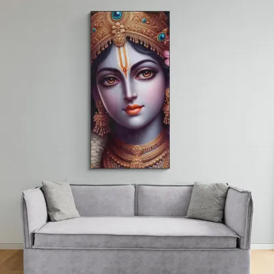 Harmony of Blue Krishna Canvas Wall Painting